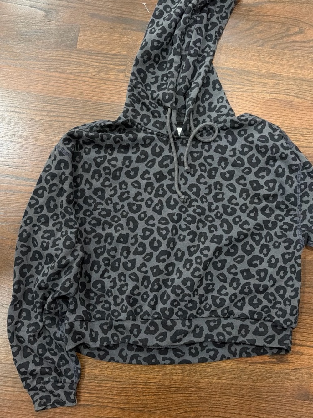 Abercrombie & Fitch Charcoal and Light Grey Leopard Hoodie